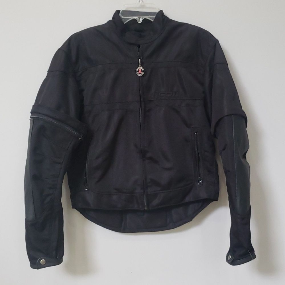 ICON Tarmac Jacket Stealth Asphalt Tech Men's Small Motorcycle Racing Black Mesh